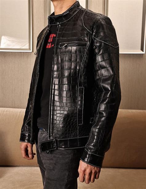 New Luxury Mens Jacket And Coat With Crocodile Leather Jacket Men Mens Coats And Jackets Jackets