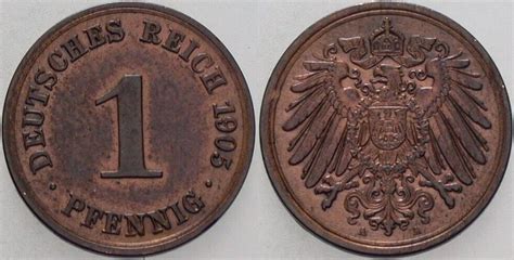 Kleinm Nzen Kaiserreich Pfennig A Grosser Adler Vorz Glich Ma