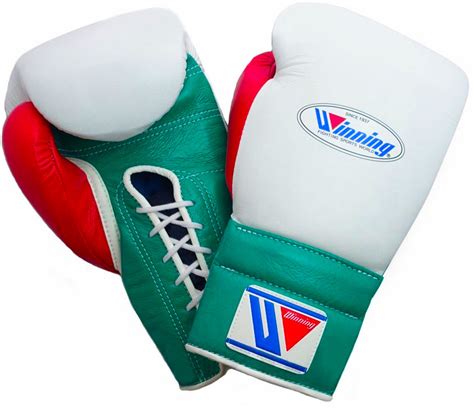Winning Lace Up Boxing Gloves White · Green · Red Wjapan Boxing