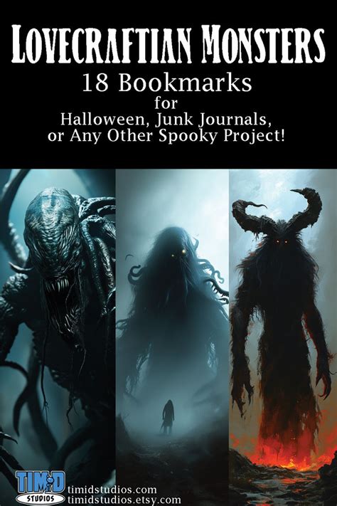 Lovecraftian Monsters Scary Paintings For Junk Journals Paper Crafts