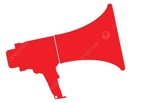 Red Isolated Megaphone Loud Hailer Art Crowd Vector Loud Hailer Art