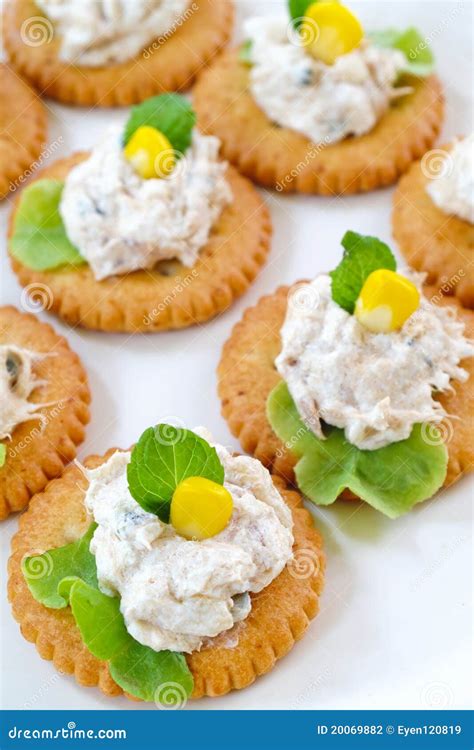 Tuna Salad With Crackers Stock Photo Image Of Cracker 20069882