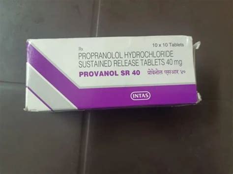 Propranolol Hydrochloride Sustained Release Tablets 40mg At Rs 51 Box