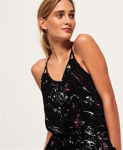 Womens - Layne Tropical Jumpsuit in Punk Splatter | Superdry