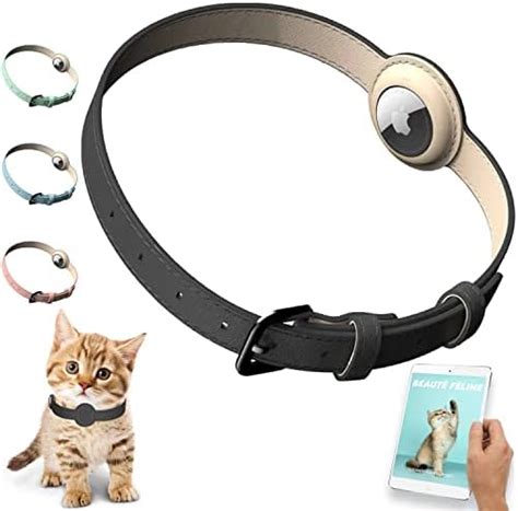 Sylb Collier Chat Airtag Apple Cuir Souple Avec Guide Complet Pour