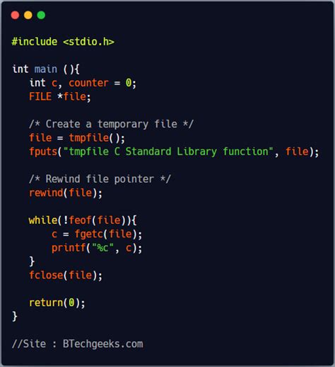 Tmpfile C Library Function Btech Geeks