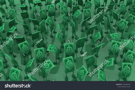 Dollar Money Symbol Cartoon Characters Green Shutterstock