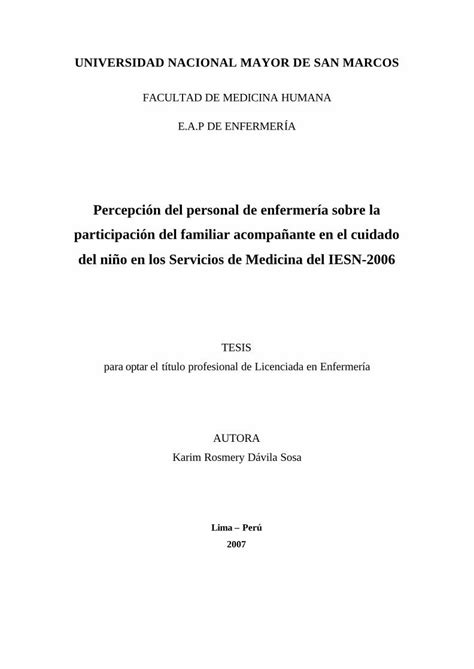 PDF Percepci³n del personal de enfermera sobre la participaci³n del