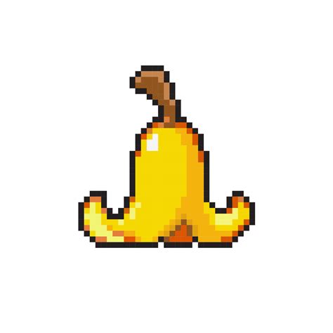 Banana Peel In Pixel Art Style 22023634 Vector Art At Vecteezy