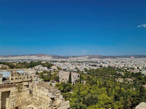 Luftbild Der Akropolis Von Athens Den Tempel Von Athena Nike Parthenon