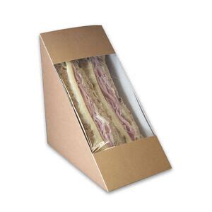 Kraft Deep Fill Heat Seal Sandwich Wedge With Clear Window Cardboard