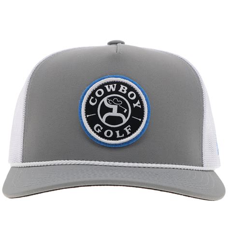 Cowboy Golf Hat Greywhite With Blue Detail Hooey