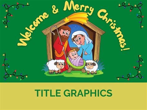 Merry Christmas Green Nativity Title Graphics Deeper Kidmin