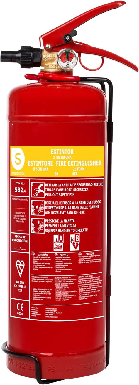 Smartwares Estintore A Polvere 2 Kg Per Incendi ABC Adatto Per