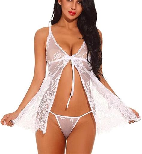 Camisón De Encaje De Las Mujeres Ropa Interior Transparente Ropa De