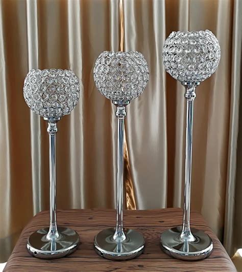 3pcsset 52cm57cm62cm Tall Crystal Candle Holder Wedding Centerpieces Wededing Decoration