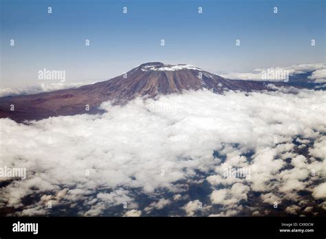 Mount Kilimanjaro Tanzania Africa Aerial View Seen From The Ba