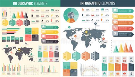 Colección De Infografías Con Mapas Y Gráficos Del Mundo Plantilla De