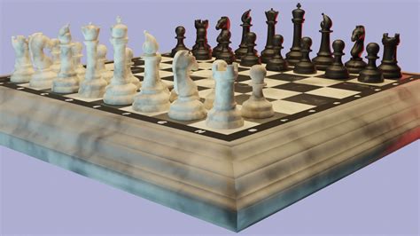 Chess Board Game - 3D Model by HUNTR3D