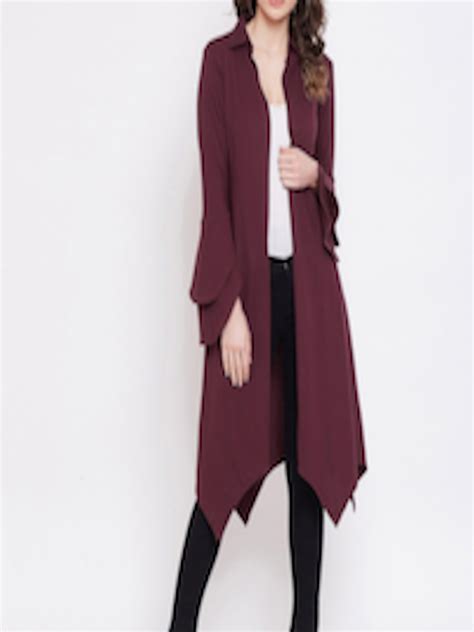 Buy Hypernation Women Maroon Longline Shrug Shrug For Women 19501436