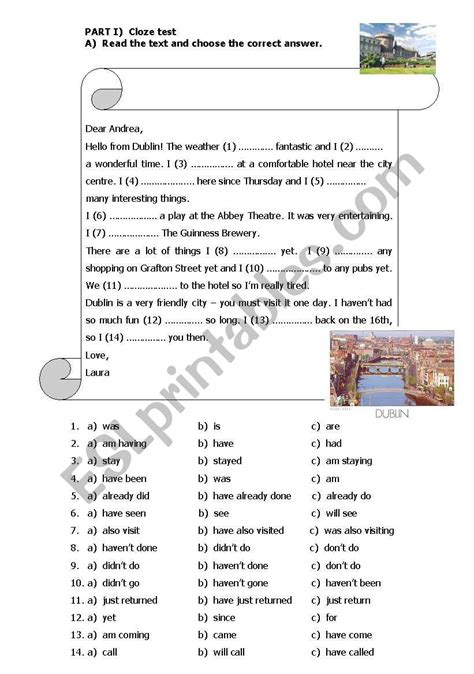 Printable Cloze Tests