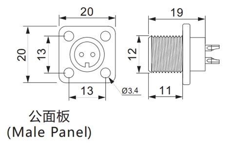 Ahua M Quadrate Panel Mount Waterproof Male Female Wire Connectors