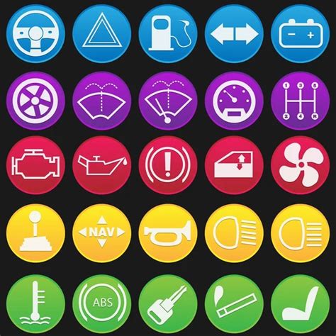 ᐈ Dashboard Set Stock Icon Royalty Free Car Dashboard Icons Vectors