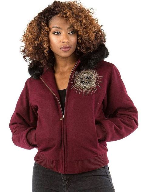 Pelle Pelle Womens Varsity Maroon Wool Jacket Glj