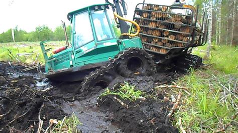 Timberjack 810d Logging In Mud Youtube