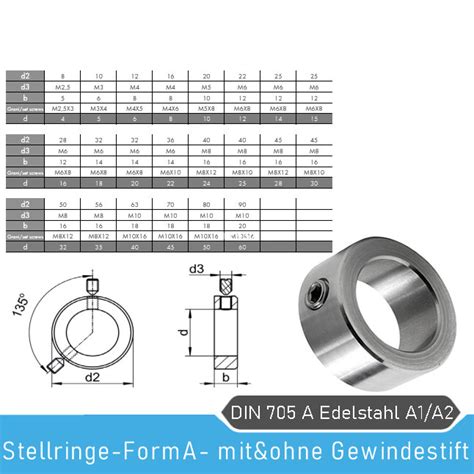 Stellringe für Welle Din 705 Edelstahl A2 Winox de