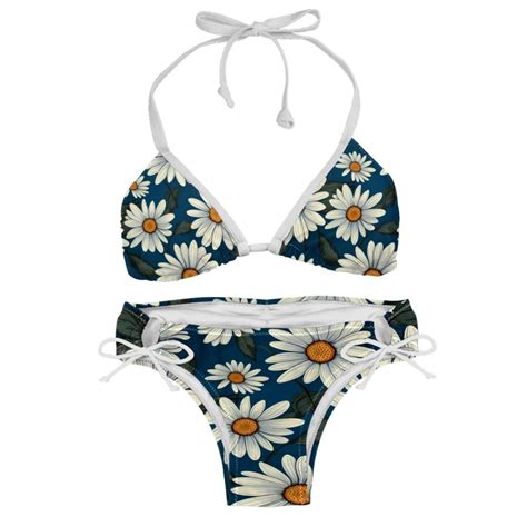 Daisy Detachable Sponge Adjustable Strap Bikini Set Two Pack Swim