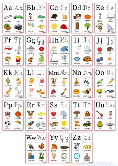 Plansze Edukacyjne Alfabet Du Y A Zestaw Kolorowych Kart A