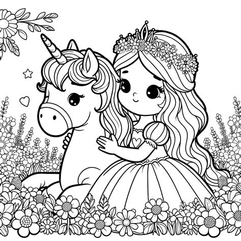 Coloriage de Princesse et son chat à imprimer PDF gratuit Lilocolors