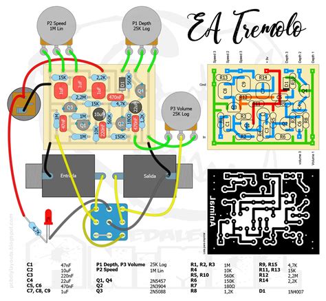 Pcb Diy Layouts Ea Tremolo Diy Guitar Pedal Guitar Pedals