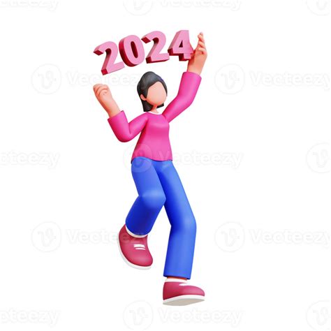 3d Character New Year Female Illustration 34960956 Png