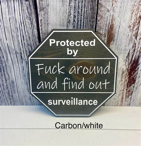 Wood Porch Decor Protected By Fuck Around And Find Out Etsy