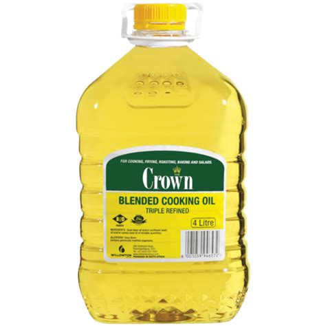 Crown Blended Cooking Oil 4l Cooking Oils And Fats Cooking