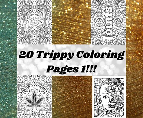 Trippy Adult Coloring Pages Custom Coloring Book Digital Printing Coloring Page Personalized