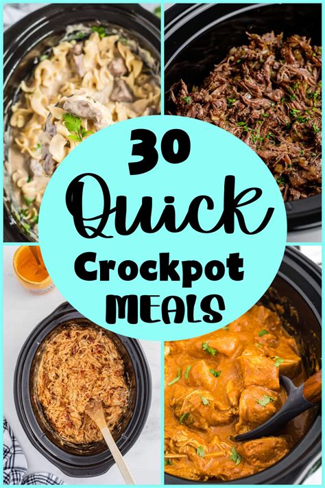 30 Quick Crockpot Meals Quick Crockpot Meals Fast Crockpot Meals Easy Crockpot Dinners