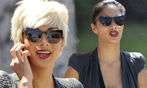 Blonde Ambition Nicole Scherzinger Hides Her Long Brunette Locks Under A Cropped Wig Daily