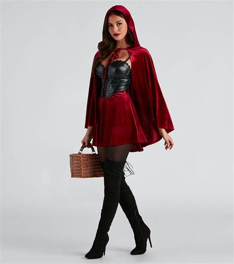 Lil Red Velvet Halloween Cape Hot Halloween Costumes Women Black Halloween Costumes Hot
