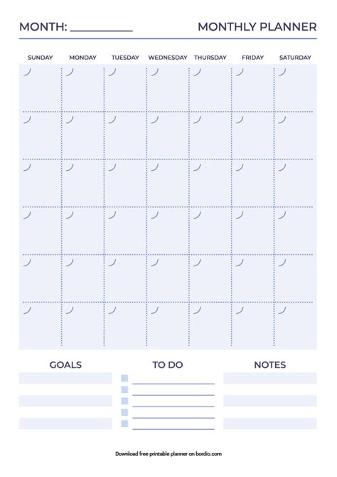 Printable Monthly Planner Templates Download For Free In Pdf