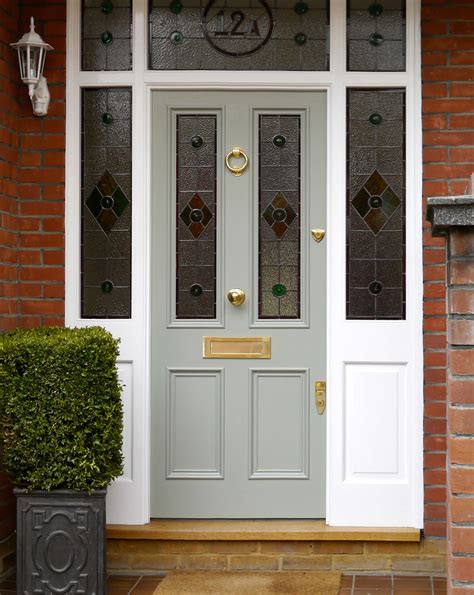 Hardwood Front Door With Stained Glass Glass Door Ideas