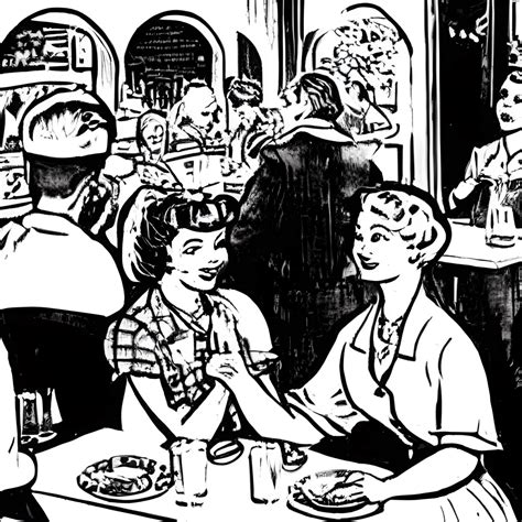 Blonde Barmaid Wearing Taking Orders At A Table Of Five Creative Fabrica