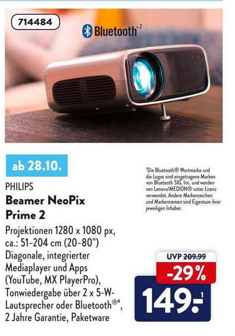 Philips Beamer Neopix Prime Angebot Bei Aldi Nord