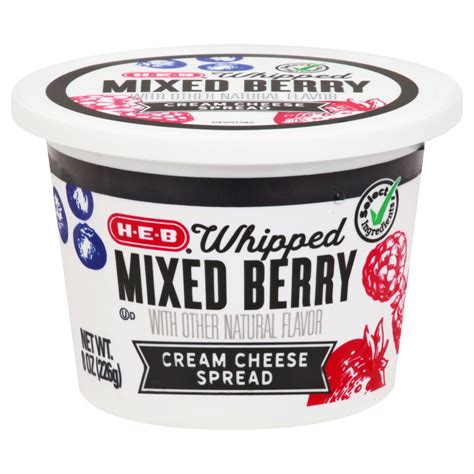 H E B Whipped Mixed Berry Cream Cheese Spread Shop Cheese At H E B