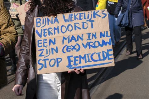 Information Billboard Stop Femicide At The Women S March Demonstration