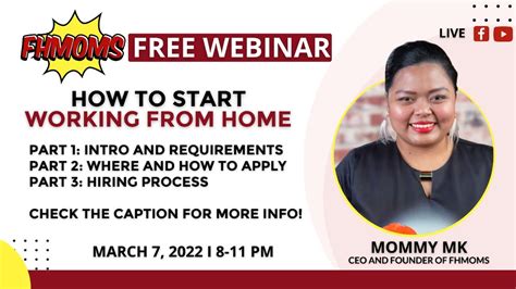 Free Webinar On How To Start Working From Home March 2022 Filipina