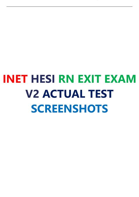 Hesi Rn Exit Exam Inet Proctored Exam V Actual Test Screenshots