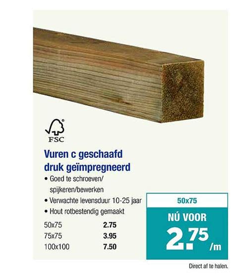 Vuren C Geschaafd Druk Ge Mpregneerd Aanbieding Bij Pontmeyer Folders Nl